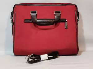 Franklin Covey Red Nylon & Leather Laptop Bag Women's Briefcase Shoulder Bag - Picture 1 of 12