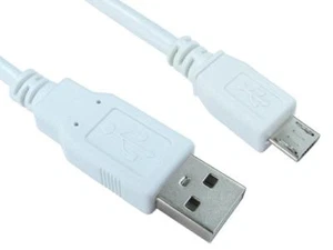 3 Metres USB 2.0 a micro b male white cable - Picture 1 of 1
