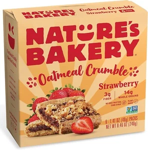 Nature's Bakery Oatmeal Crumble Strawberry Bars, 1.41 Oz, 6 Ct - Picture 1 of 14
