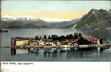 Isola Bella Italia Lago Maggiore AK ~1910 Insel mit Gebirgskette Weltpostverein