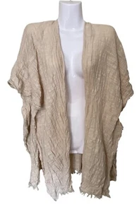 Beige Kimono Cardigan OSFM Universal Thread Open Front Gauzy Beachy Boho - Imagen 1 de 12