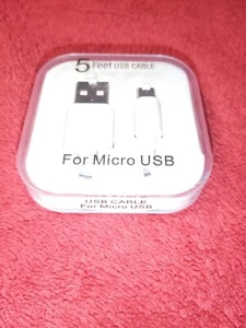 fifo charging cable for micro usb 5 feet long -white - Picture 1 of 2