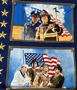 Windham Fabrics ~ American Heroes 18 Panels 42” X 213” Armed Forces Police Fire - Picture 1 of 7