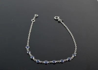 Bracciale a maglia morbida in Zaffiri e Argento 925. Made in Italy - Immagine 1 di 2