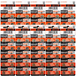 100 x Maxell LR1130 Alkaline batteries 1.5V LR54 189 389 SR1130SW AG10 Pack of 2 - Picture 1 of 1