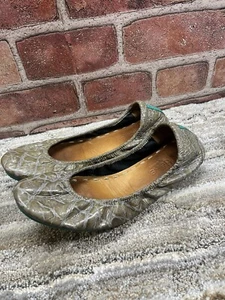 Tieks Sienna Brown Croc Flats Women Sz 7 - Picture 1 of 10