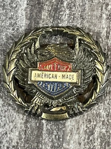 American Made Eagle Logo Motor Cycles Metal Insignia Usa Badge Harley Davidson - Picture 1 of 5