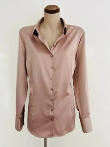 HAWES & CURTIS Fitted Button Front Collared Shirt in Dark Gold Size 18 UK / 16 - Picture 1 of 10