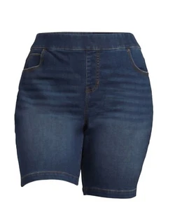 Terra & Sky Blue Pull On Bermuda Shorts Women's Plus Size 4X (28W-30W) NEW  - Picture 1 of 6