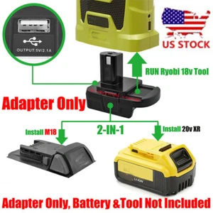 1x Adapter for Dewalt 20V for Milwaukee M18 Battery To for Ryobi 18v One+ Tools - Picture 1 of 10