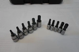 Craftsman 11 PIC HEX ALLEN SOCKETS  3/8 DRIVE-SAE-3/8-5/32   1/4 DRIVE 3/16-3/8 - Picture 1 of 1