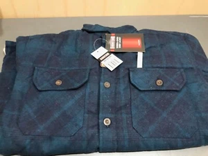 Ironton Mens Sherpa Lined Button Down Jacket Navy Blue Size M Shirt - Picture 1 of 4