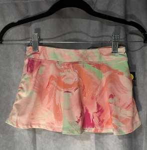 Ideology Girls Watercolor Tie Dye Print Sports Skort - Pink Orange Green Size 6 - Picture 1 of 2