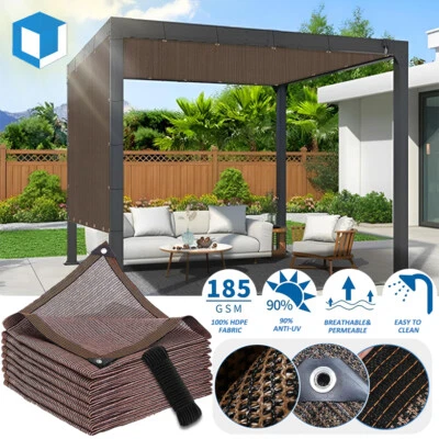 LAPTOPPARTS4LESS Sun Shade Cloth with Grommets Privacy Screen Pergola Cover Canopy Patio Garden