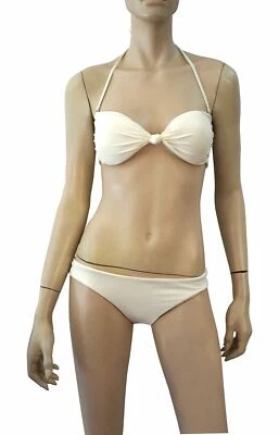 BIKYNI Ivory 2-piece Bathing Suit Bikini Top sz S Bottom sz M - Image 1 of 3