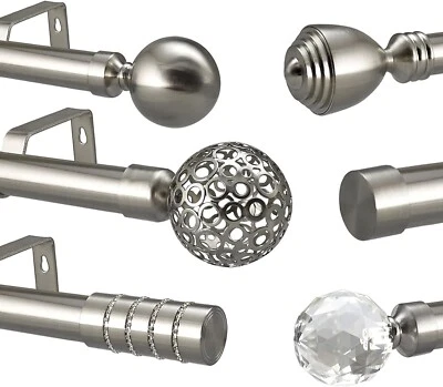 Accesorios de varilla o anillos de cortina de metal extensible 19 mm pulido cromo Foto 1 de 4