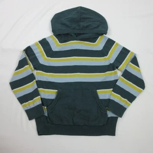 Hanna Andersson Sweater Girls 8 Pullover Hoodie Green Teal Color Block Cotton - Picture 1 of 9