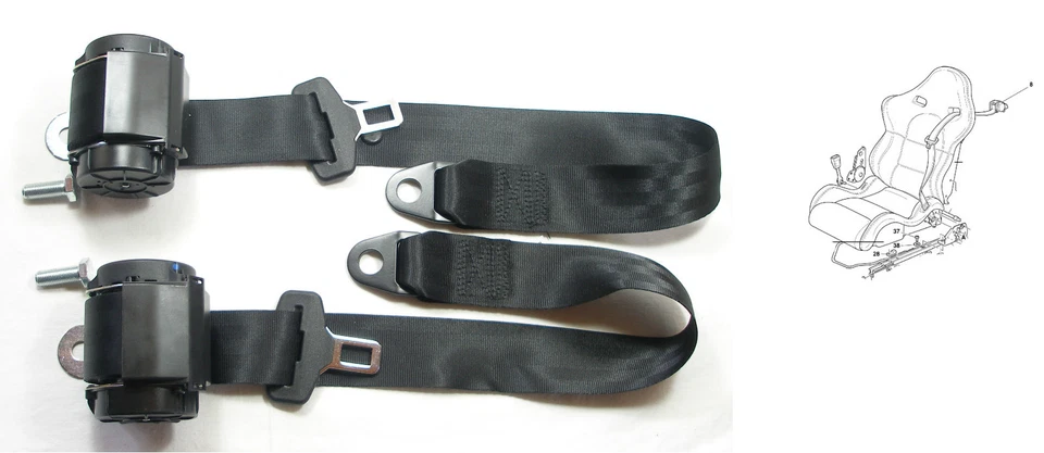 Ferrari 348, Ferrari 355, juego cinturones de seguridad, nuevos, cinturones de seguridad nuevos Foto 1 de 1