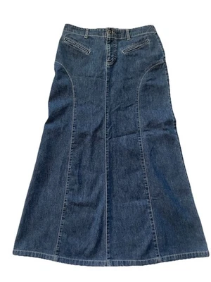 Falda vaquera vintage Tommy Hilfiger maxi larga de algodón retro Y2K azul talla 6 Foto 1 de 4