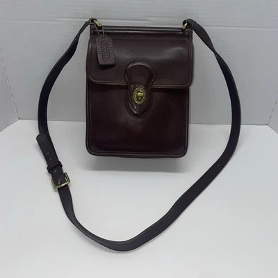 Bolso Bandolera Coach Murphy Willis Turnlock Años 90 #9930 Marrón Caoba Foto 1 de 4