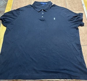 Polo Ralph Lauren Polo Shirt Mens XXL Black Classic Fit White Pony Preppy Casual - Picture 1 of 6
