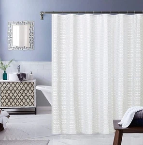 Cassandra Shower Curtain, 70" x 72", White - Picture 1 of 6