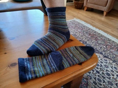 Handgestrickte Socken, Gr. 37/38 - Wolle mit Mohair/Kaschmir - Bild 1 von 4
