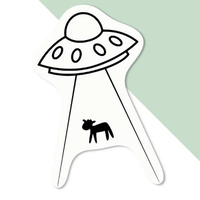 AZEEDA Adesivi decalcomania 'UFO Mucca che rapisce' (DW025163)