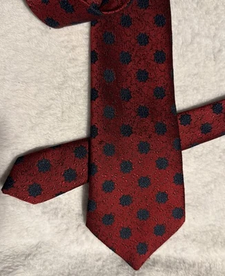 Corbata Formal The Burton Collection Para Hombre Rojo Negro Punto Patrón  Foto 1 de 4