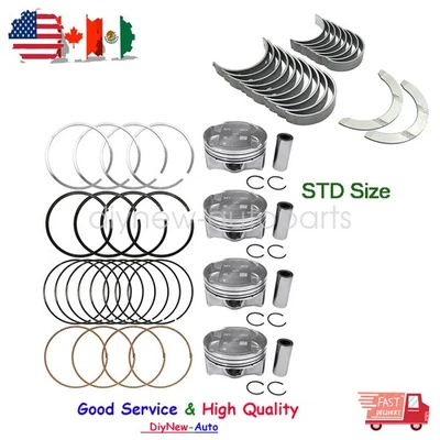 STD Main Rod Bearing & Piston Kits For 2011-2016 Kia Forte 1.8L L4 DOHC 16v New Foto 1 de 4
