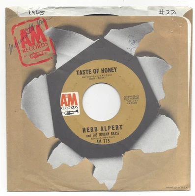 HERB ALPERT, "TASTE OF HONEY" - Image 1 of 3