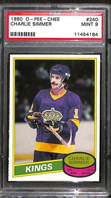1980 O-Pee-Chee #240 Charlie Simmer PSA 9 Mint 11454184  - Image 1 of 3