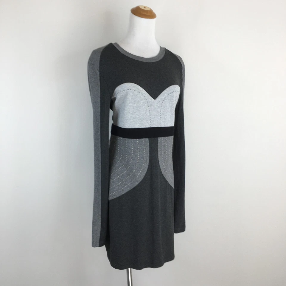 Vestido TORN by RONNY KOBO New York para mujer talla grande gris mezcla manga larga Foto 1 de 4