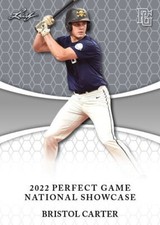 BRISTOL CARTER 2022 LEAF PERFECT GAME "1ST EVER PRINTED" ROOKIE CARD!