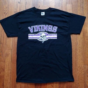 Vintage 90's 00's Minnesota Viking Pro Logo T shirt Men Sz L NFL Black Purple - Picture 1 of 5