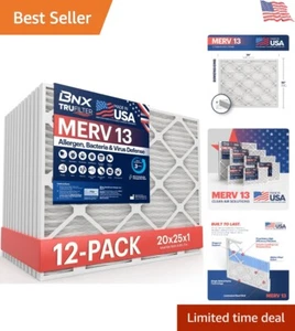 MERV 13 12-Pack Electrostatic Air Filters - Ideal for Allergens & Pollutants - Picture 1 of 10