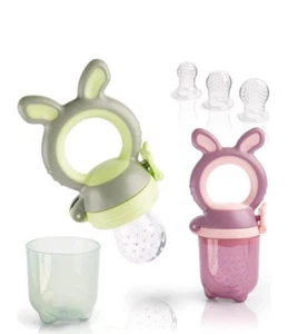iFancy 2 Fruchtsauger Babyhase + 6 Silikonsauger in 3 Größen + 1 Babyzahnbürste - Bild 1 von 6