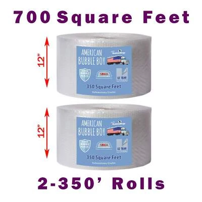 12" Small (1/8) American Bubble Boy Bubble Wrap - 700 Square feet - Image 1 of 2