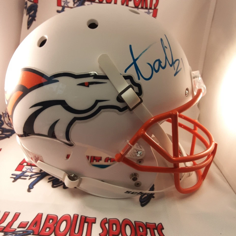 Réplica de casco Aqib Talib firmada autografiada réplica tamaño completo JSA- Foto 1 de 4
