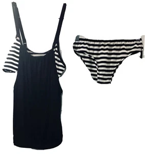 Markenloser Badeanzug schwarz weiß (Maße prüfen) Tankini schwarz neu ohne Etikett - Bild 1 von 3