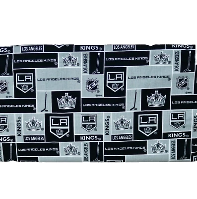 Los Angeles Kings ~ Block Pattern NHL Cotton Fabric 1/4 Yard 9” X 44” New - Image 1 of 4
