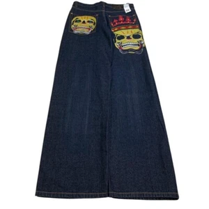 Cybery2k baggy grunge skater deadstock ed hardy jeans! - Picture 1 of 8