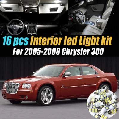 Kit de bombillas LED interiores de coche súper blancas de 16 piezas para Chrysler 300 2005-2008 Foto 1 de 4