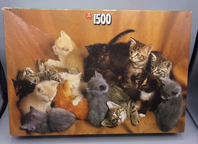 Rompecabezas vintage Jumbo 1500 piezas gatitos gatos -35,5" x 23,5" -1998 Foto 1 de 2