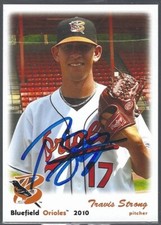 2010 Grandstand Bluefield Orioles Travis Strong IP autograph signed card