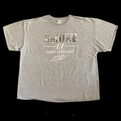 Tony Stewart #14 Smoke NASCAR Grey T Shirt 2XL 2011 Racing - Image 1 of 4