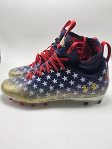 SZ 10-10.5-11-12 Under Armour Spotlight Lux MC LE USAFootball Cleats 3025366-100 - Picture 1 of 5