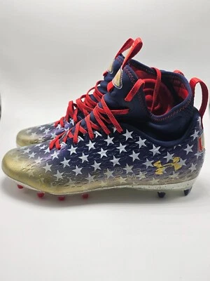SZ 10-10.5-11-12 Under Armour Spotlight Lux MC LE USAFootball Cleats 3025366-100 - Image 1 of 4
