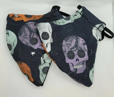 2 Pack- Colorful Head Skull print handmade face masks - Image 1 of 3