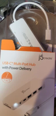 j5create - USB-C Multi-Port Hub with Power Delivery - White - Image 1 of 3